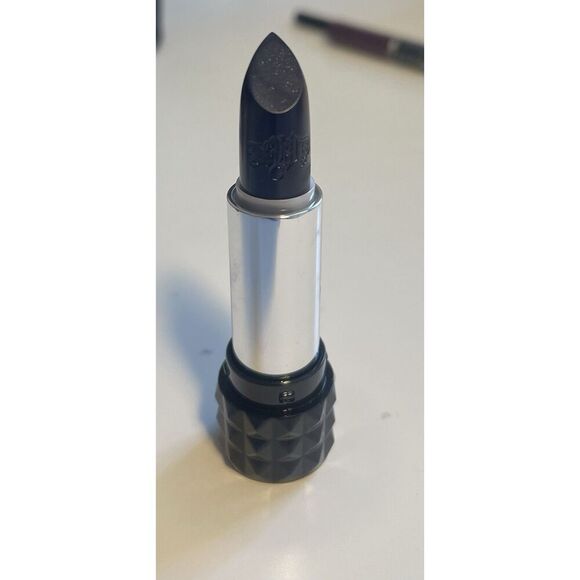 KatâVon D/KVD Studded Kiss Lipstick Poe Deep Navy Shimmer w/ Lip Liner NEW Full - Picture 2 of 4